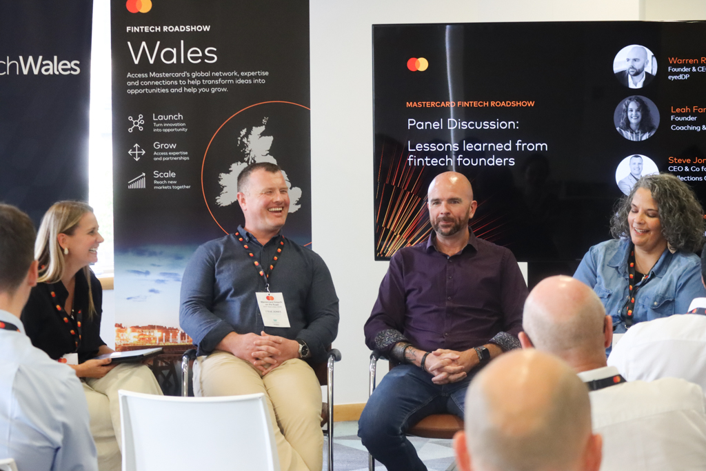 Founder panel at Mastercard Fintech on the Road in Cardiff